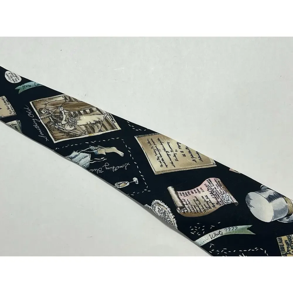 Vintage 1995 Nicole Miller Father of the Bride Wedding Theme Silk Neck Tie